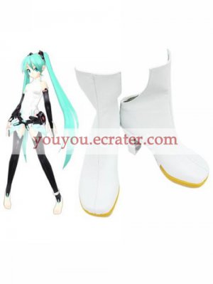 White 3 110 Heel Vocaloid APPEND Faux Leather Cosplay Shoes