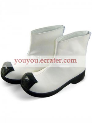 White Black Round Toe PU Lolita Boots