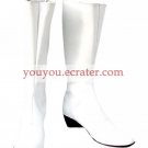 White Imitated Leather Rubber Cosplay Shoes