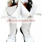 White Lace Tie Imitated Leather Rubber Cosplay Boots