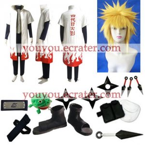 Naruto Yondaime 4th Hokage Cosplay Costume Naruto set with wig