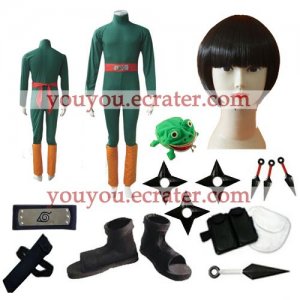 Naruto Rock Lee Halloween Cosplay Costume Naruto set with wig