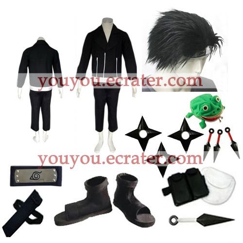 Naruto Shippuden Kiba Inuzuka Halloween Cosplay Costume Naruto set with wig