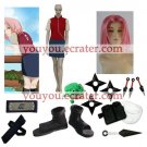 Naruto Shippuden Sakura Haruno Casual Halloween Cosplay Costume  Naruto set  with wig