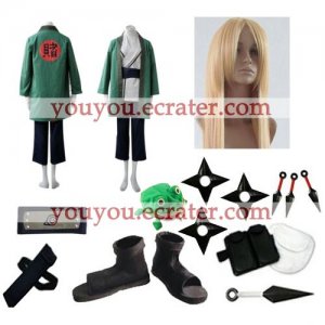 Naruto Tsunade 5th Hokage Halloween Cosplay Costume  Naruto set with wig