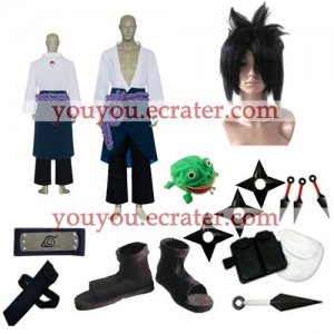 Naruto Uchiha Sasuke Halloween Cosplay Costume  Naruto set with wig