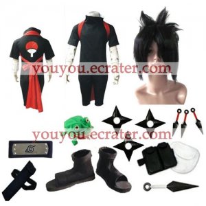 Naruto Uchiha Sasuke Halloween Cosplay Costume 2  Naruto set with wig