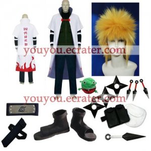 Naruto Yondaime 4th Hokage Halloween Cosplay Costume Naruto set with wig