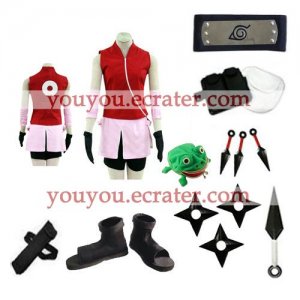 Naruto Shippuden Haruno Sakura Halloween Cosplay Costume  set