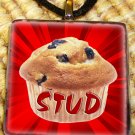Red Stud Muffin Pendant