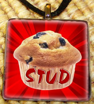 Red Stud Muffin Pendant