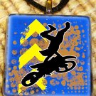 Blue Motocross Stunt Pendant