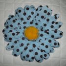 Gerber Daisy Blue/Brown Hair Clip