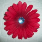 Gerber Daisy Pink/blue jewel Hair Clip