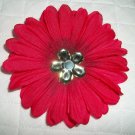Gerber Daisy Pink/green jewel Hair Clip