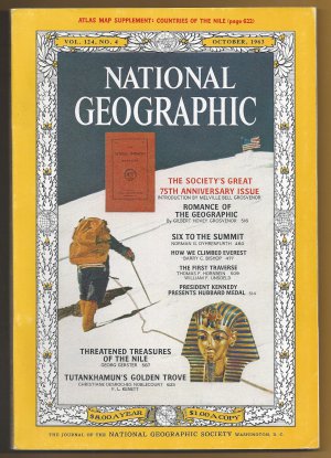 National Geographic Magazine October, 1963 with Map King Tut