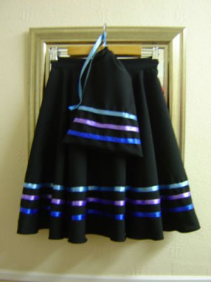 RAD BALLET CHARACTER SKIRT & BAG MADE TO ORDER UP TO 32"L BLUE'S & PURPLE/LILAC