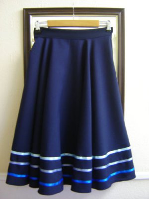 NAVY RAD BALLET CHARACTER SKIRT MADE TO ORDER UP TO 28" L SHADES OF BLUE RIBBON