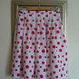 White/Red Spotted Skirt~hand sewn~Waist 36" Length 19"~ By "Perfectdi"~**NEW**