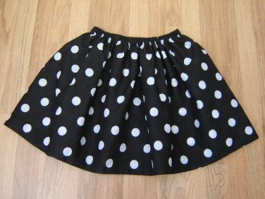 Spotted Skirt~hand sewn~black/white By "Perfectdi" hand sewn*NEW*