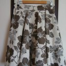 LADIES FULL CIRCLE SKIRT, BROCADE FABRIC, BROWN/CREAM FLORAL  W34" L25" *NEW*