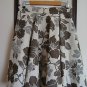 LADIES FULL CIRCLE SKIRT, BROCADE FABRIC, BROWN/CREAM FLORAL W34" L25" *NEW*