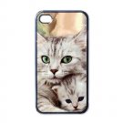 Cute Cat iPhone 4 hard case (Black) - cat5