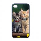 Cute Cat iPhone 4 hard case (Black) - cat6