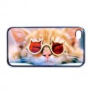 Cute Cat iPhone 4 hard case (Black) - cat12