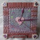 Pastel Heart Table Top Clock