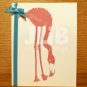 Handmade Zoo Animal Flamingo Card