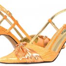 Pointed Toe Designer Orange Pumps Heels Womens Shoes