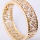 Gold Plated Bracelet  Fold-Over / Rhinestone
