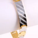 Two Tone Fine Gold Plated Latch Bracelet