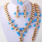 Gold Plated Necklace Set  Blue