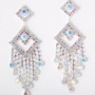 Post Earrrings / 4"x1.5" / AB rhinestone
