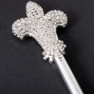 Silver Tone Metal  Scepter With Crystal Rhinestone