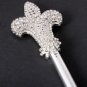 Silver Tone Metal  Scepter With Crystal Rhinestone