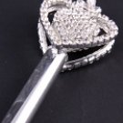 Silver Tone Crystal Rhinestone Scepter / Heart