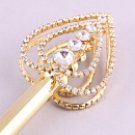 Gold Tone Crystal Rhinestone Scepter / Heart