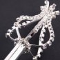 Silver Tone Metal  Scepter With Crystal Rhinestone