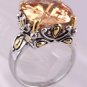 Tow Tone Rhodium Plated Cubic Zirconia Ring Size: 9
