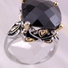 Tow Tone Rhodium Plated Cubic Zirconia Ring Size: 7