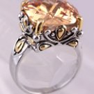 Tow Tone Rhodium Plated Cubic Zirconia Ring Size: 7