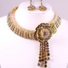 Gold Tone Genuine Austrian Rhinestone  Choker Set
