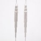 Hook Earrings / 9" L / rhinestone / color: silver