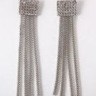 Post Earrings / 5.25" L x 1" W / clear rhinestone / color: silver