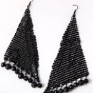 Hook Earrings / 5" L x 2" W / color: black