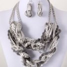Necklace & Earrings Set / silver