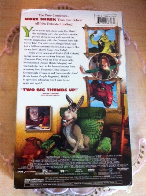 Shrek VHS Special Edition Videocassette